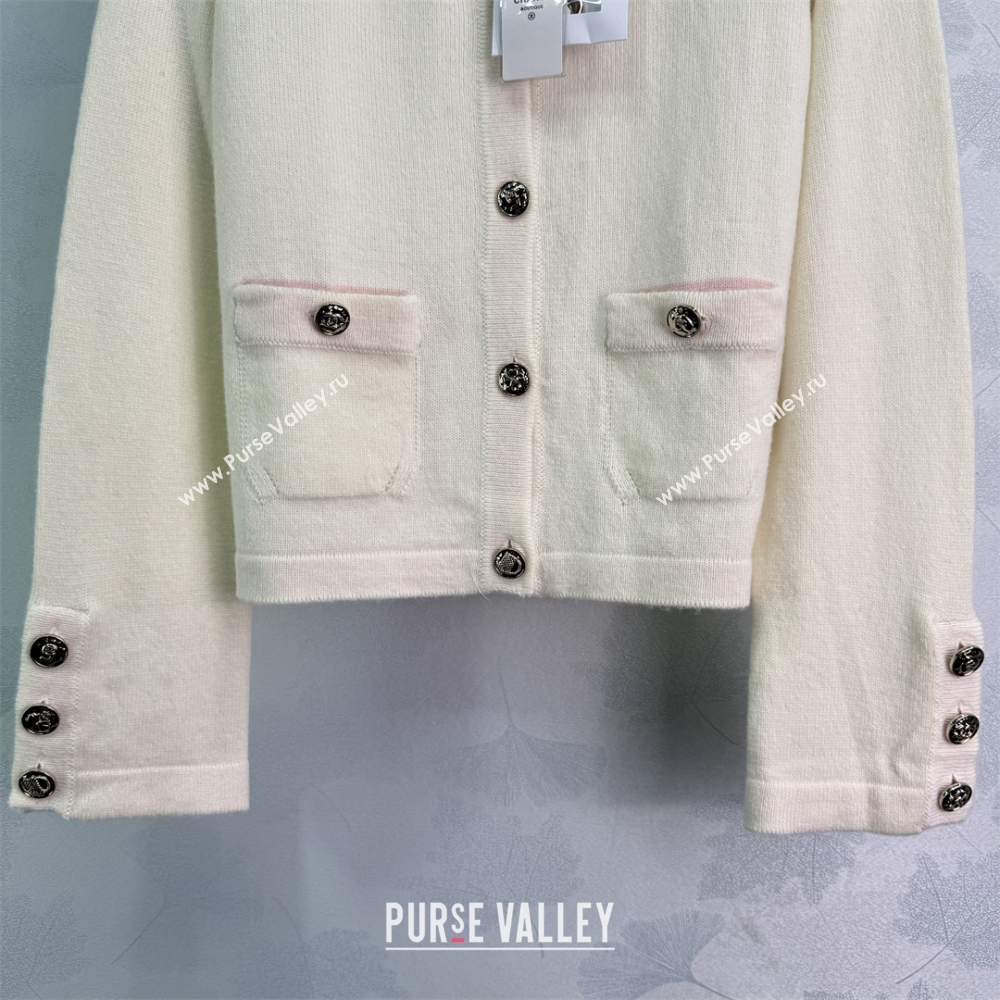 Chanel Cashmere Cardigan White 2025 0812 (QI-250814133)