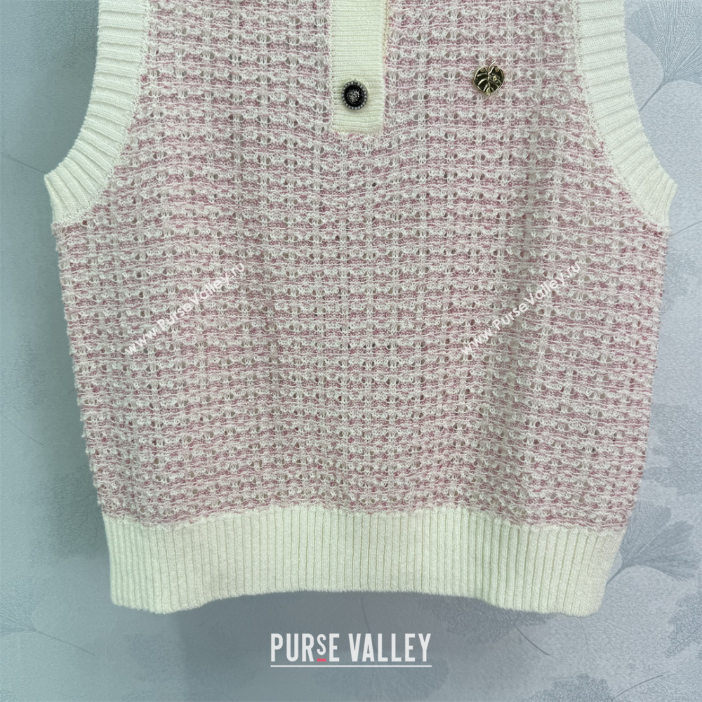 Chanel Cashmere Vest Light Pink 2025 0814 (QI-250814136)