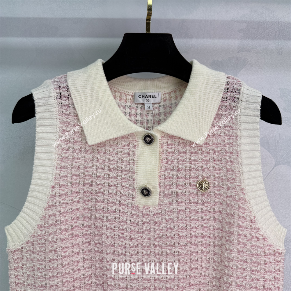 Chanel Cashmere Vest Light Pink 2025 0814 (QI-250814136)