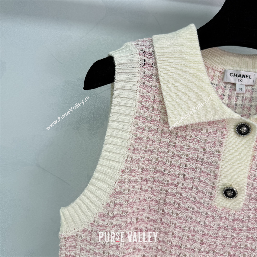 Chanel Cashmere Vest Light Pink 2025 0814 (QI-250814136)