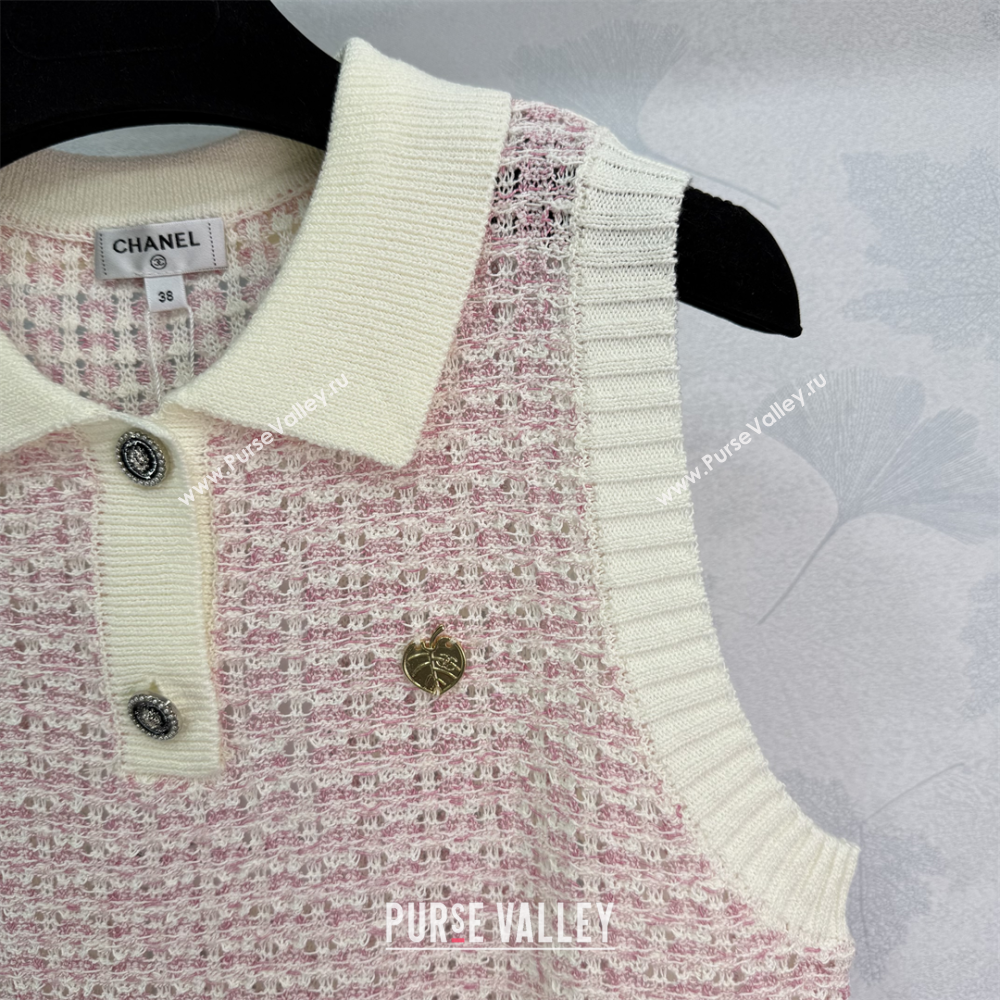 Chanel Cashmere Vest Light Pink 2025 0814 (QI-250814136)
