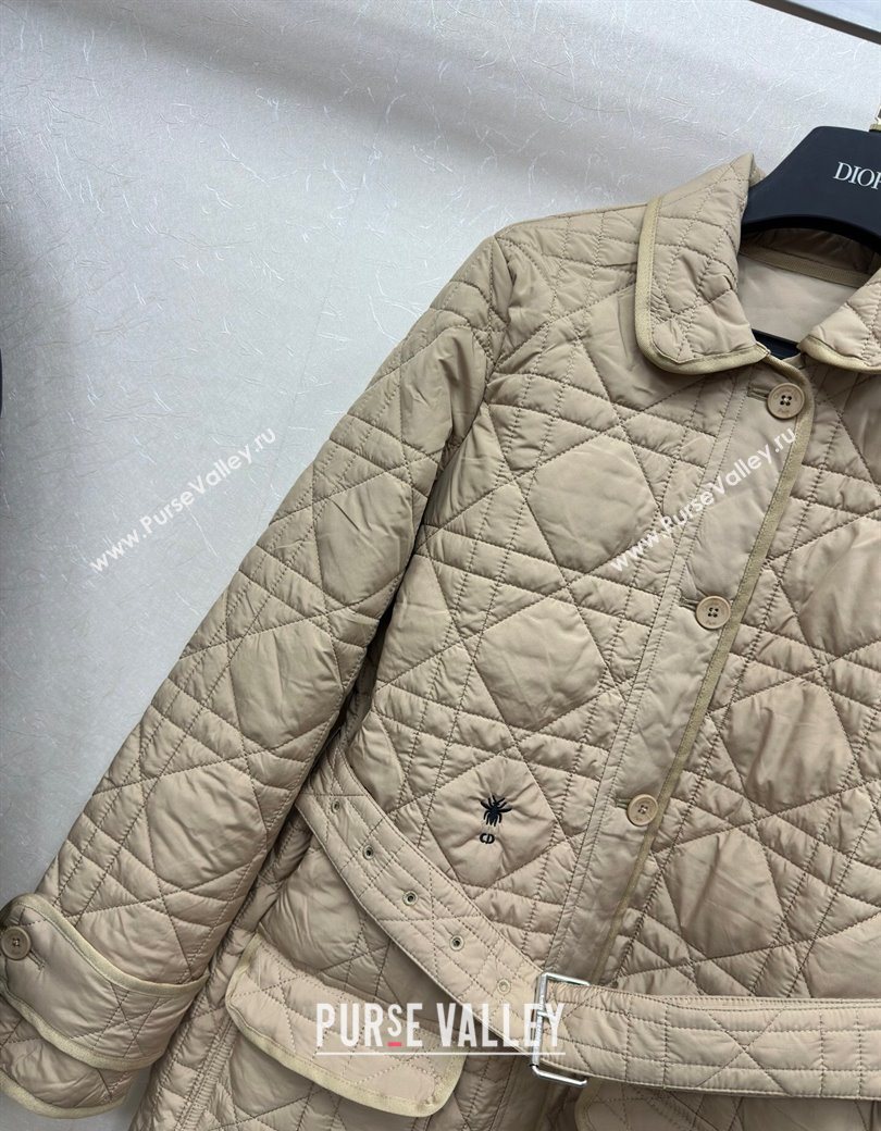 Dior Oblique Padded Coat with Belt Beige 2025 DR090404 (QI-250904023)