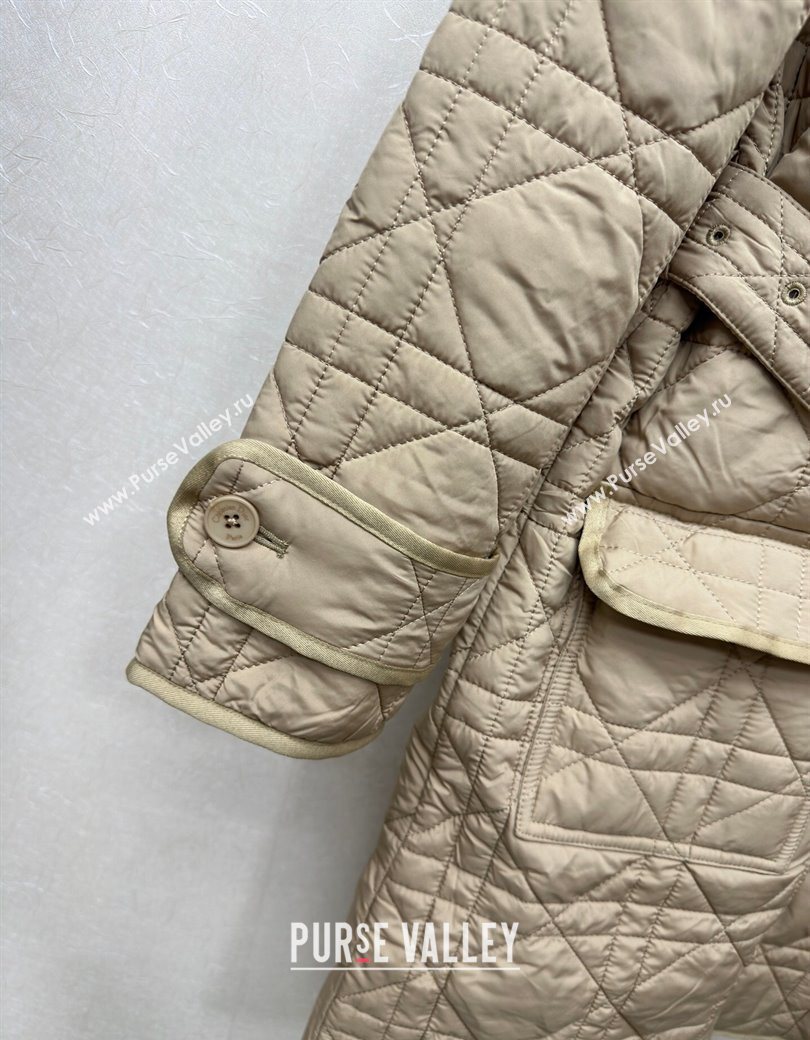 Dior Oblique Padded Coat with Belt Beige 2025 DR090404 (QI-250904023)