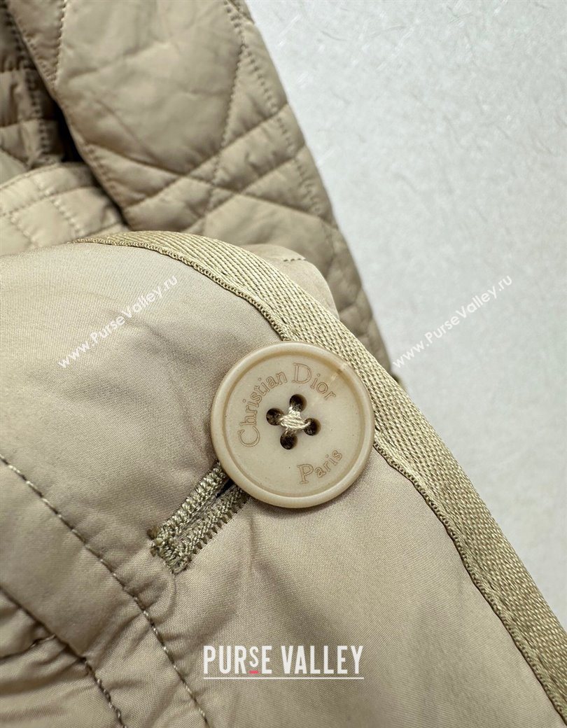 Dior Oblique Padded Coat with Belt Beige 2025 DR090404 (QI-250904023)