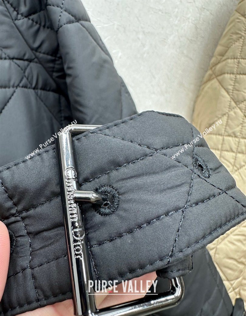 Dior Oblique Padded Coat with Belt Black 2025 DR090404 (QI-250904024)