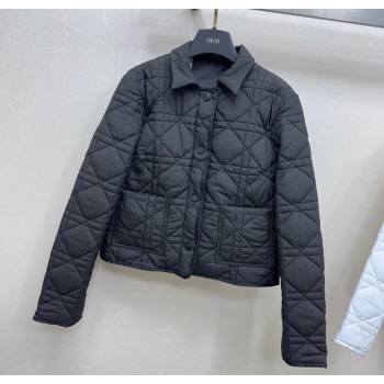 Dior Oblique Padded Short Jacket with Belt Black 2025 DR090404 (QI-250904026)