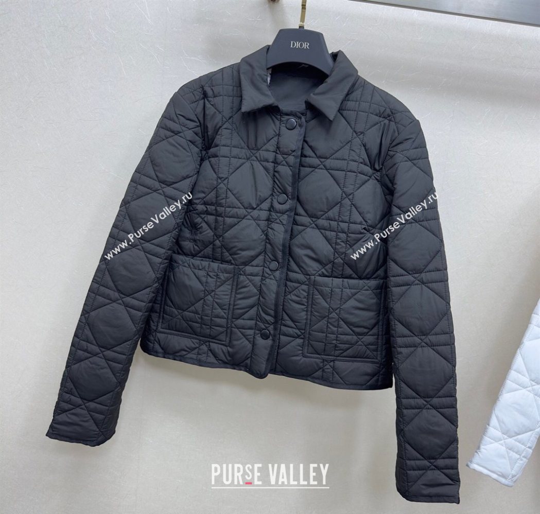 Dior Oblique Padded Short Jacket with Belt Black 2025 DR090404 (QI-250904026)