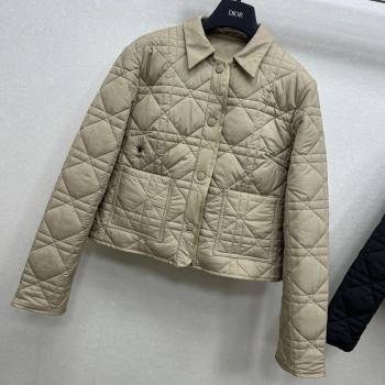 Dior Oblique Padded Short Jacket with Belt Beige 2025 DR090404 (QI-250904025)