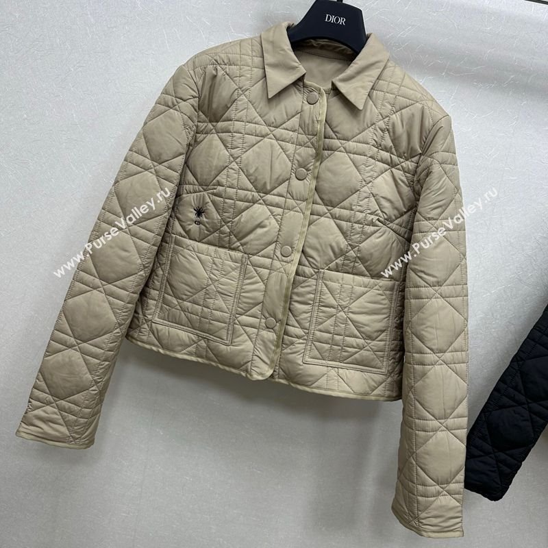 Dior Oblique Padded Short Jacket with Belt Beige 2025 DR090404 (QI-250904025)