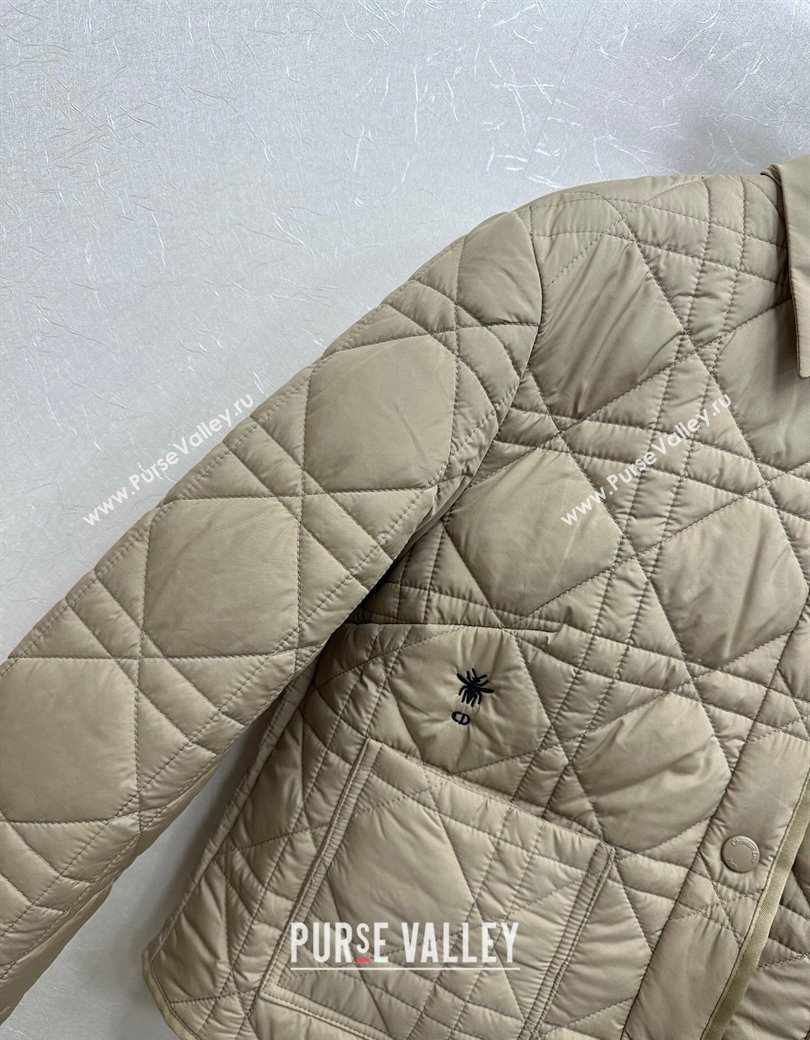Dior Oblique Padded Short Jacket with Belt Beige 2025 DR090404 (QI-250904025)