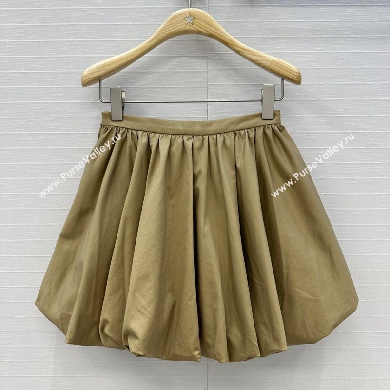 Dior Pleated Mini Skirt Khaki 2025 DR090405 (QI-250904035)