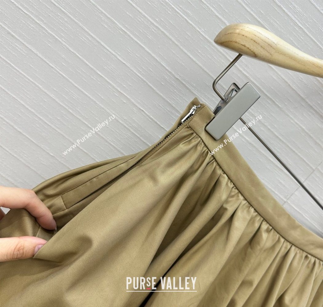 Dior Pleated Mini Skirt Khaki 2025 DR090405 (QI-250904035)