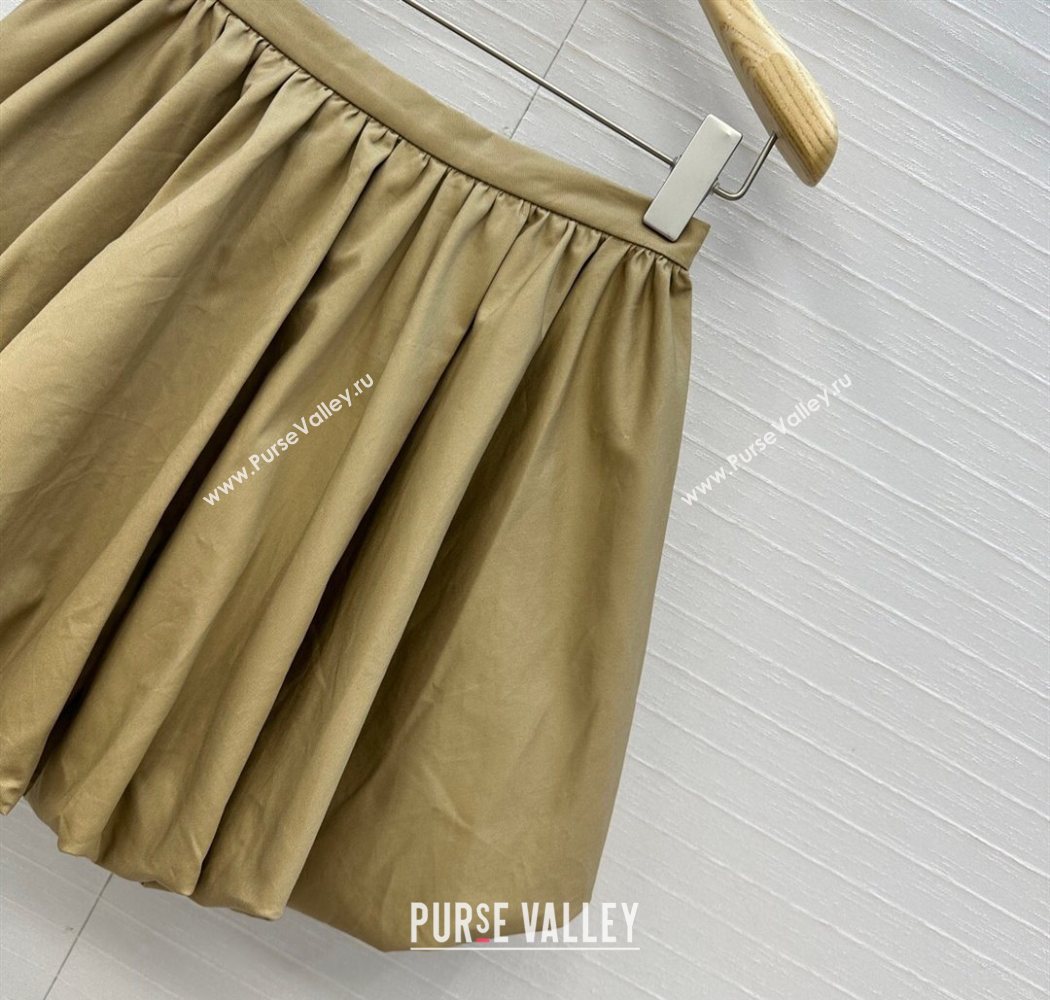 Dior Pleated Mini Skirt Khaki 2025 DR090405 (QI-250904035)