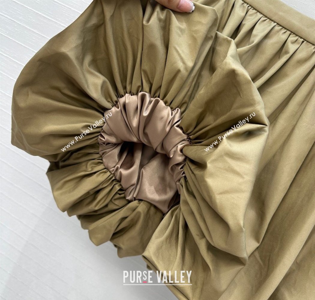 Dior Pleated Mini Skirt Khaki 2025 DR090405 (QI-250904035)