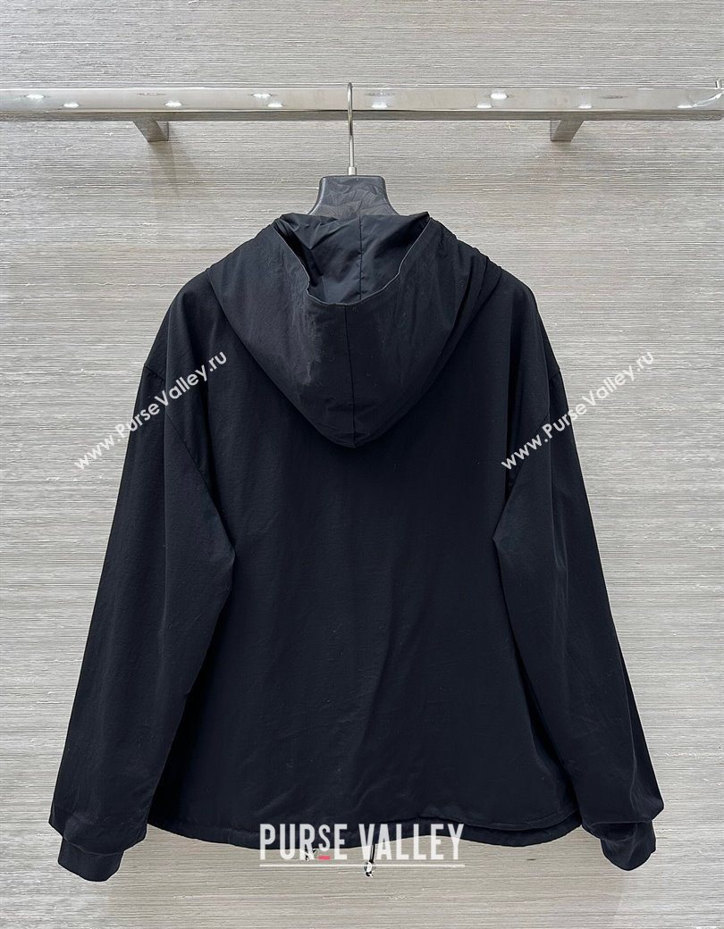 Prada Cotton and Nylon Reversible Jacket Black 2025 PR090403 (QI-250904009)