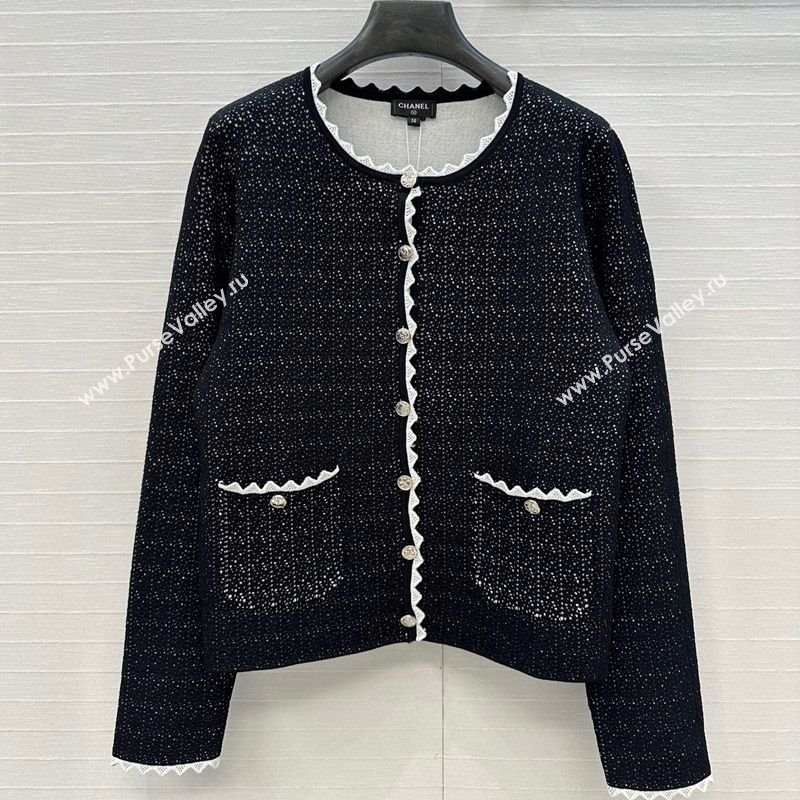 Chanel Tweed Jacket Black/White 2025 CH090402 (QI-250904036)