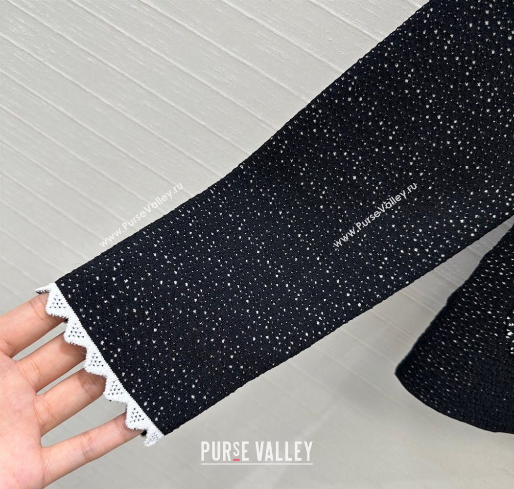 Chanel Tweed Jacket Black/White 2025 CH090402 (QI-250904036)