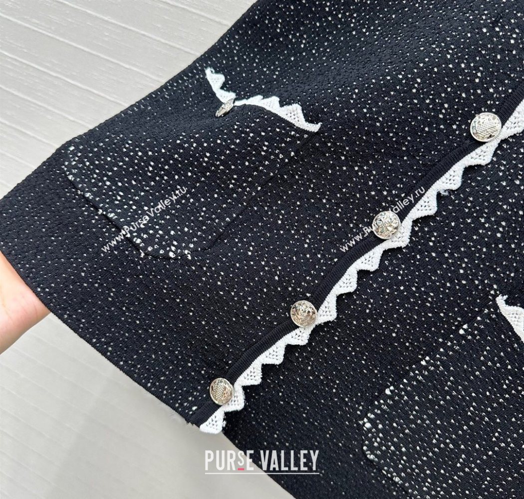 Chanel Tweed Jacket Black/White 2025 CH090402 (QI-250904036)