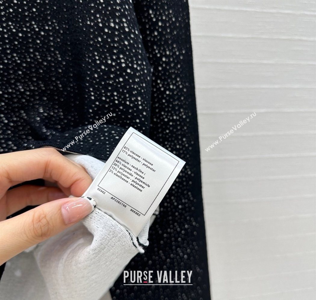 Chanel Tweed Jacket Black/White 2025 CH090402 (QI-250904036)