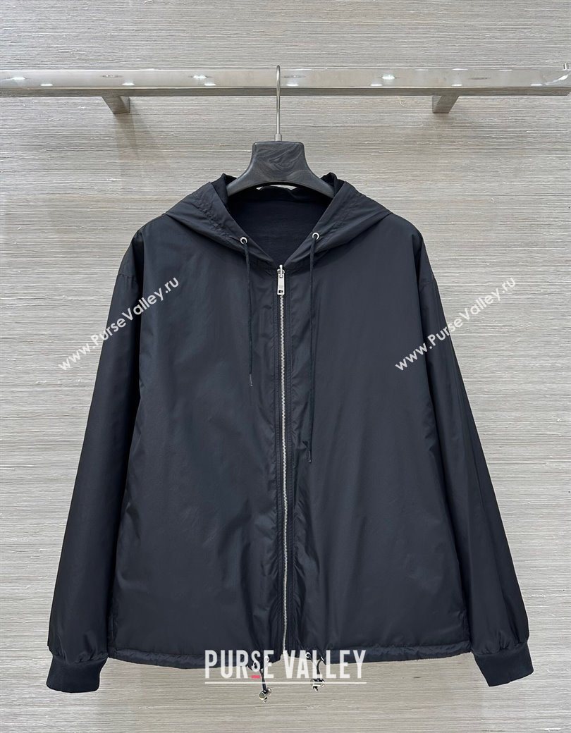 Prada Cotton and Nylon Reversible Jacket Black 2025 PR090403 (QI-250904009)