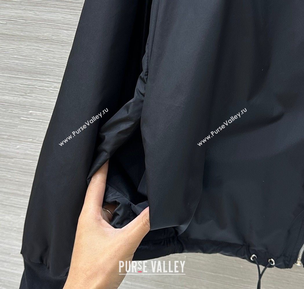 Prada Cotton and Nylon Reversible Jacket Black 2025 PR090403 (QI-250904009)