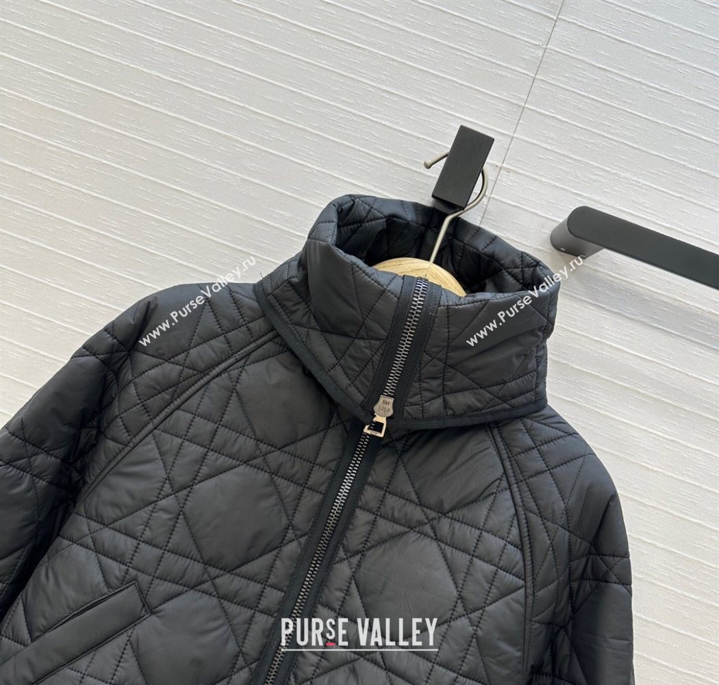 Dior Oblique Padded Short Jacket with Wide Neck Black 2025 CH090404 (QI-250904039)