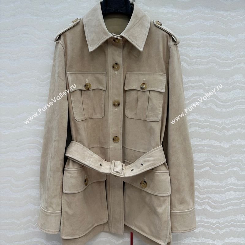 Ralph Lauren RL Lambskin Suede Jacket Beige 2025 0904 (QI-250904041)
