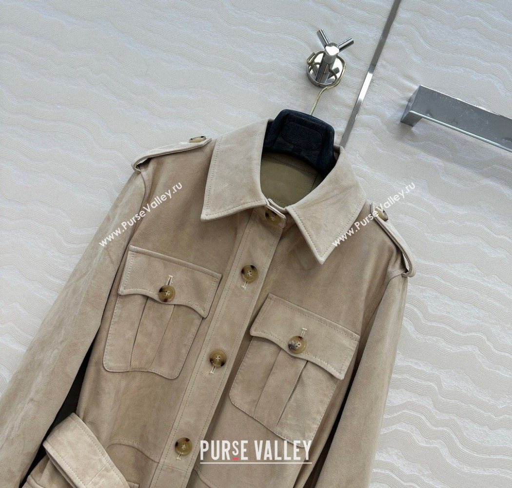 Ralph Lauren RL Lambskin Suede Jacket Beige 2025 0904 (QI-250904041)