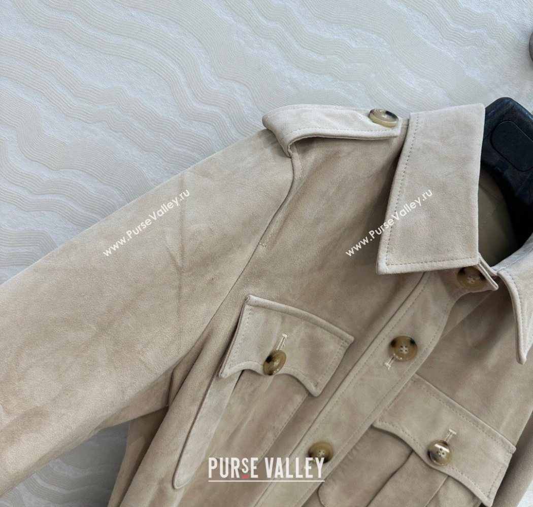 Ralph Lauren RL Lambskin Suede Jacket Beige 2025 0904 (QI-250904041)