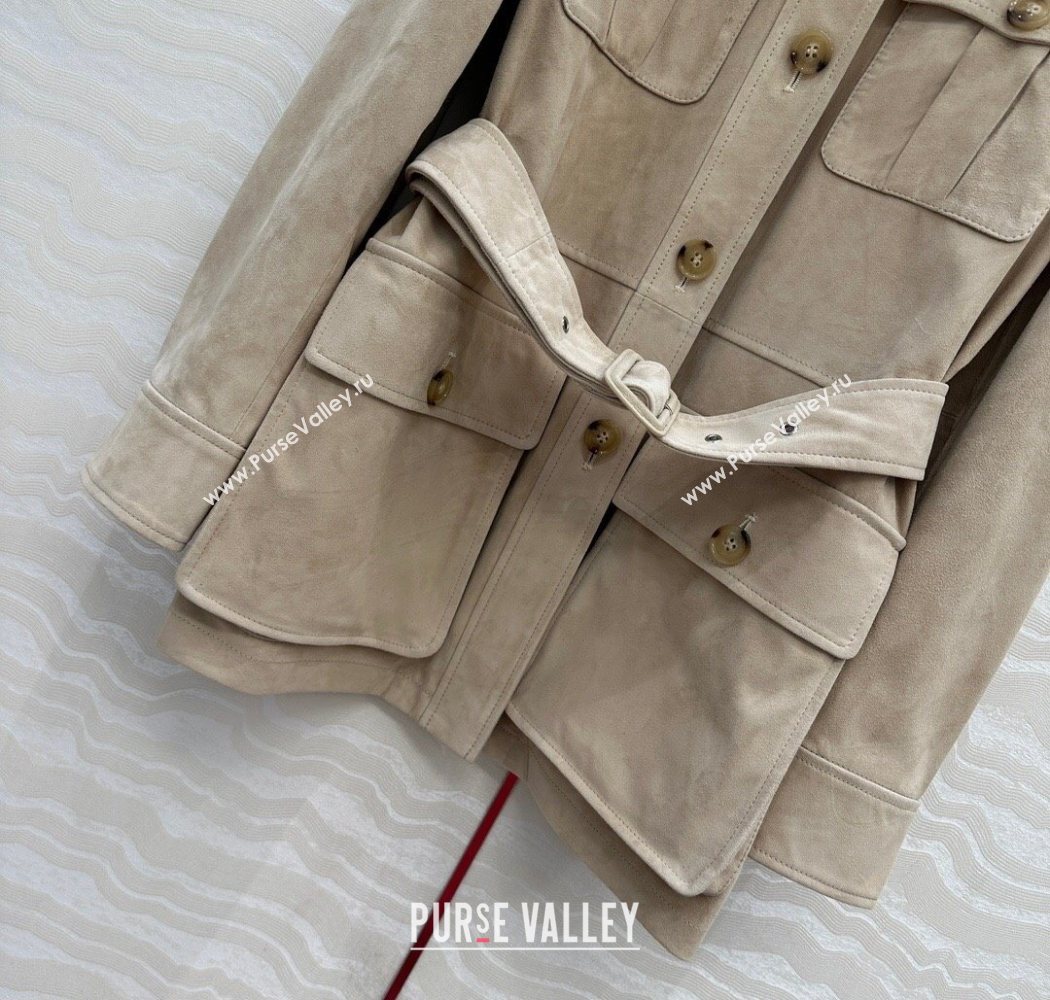 Ralph Lauren RL Lambskin Suede Jacket Beige 2025 0904 (QI-250904041)