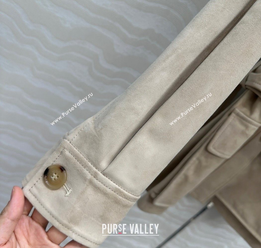 Ralph Lauren RL Lambskin Suede Jacket Beige 2025 0904 (QI-250904041)