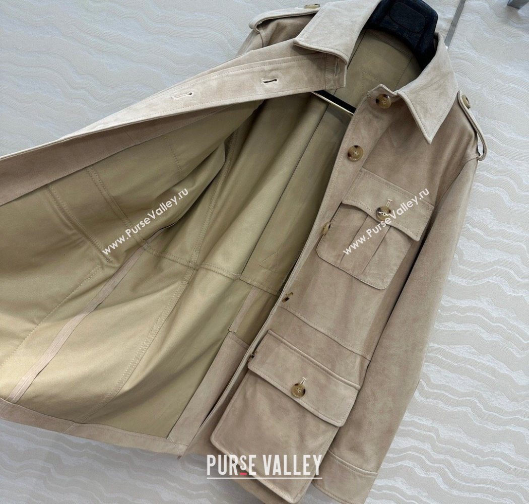 Ralph Lauren RL Lambskin Suede Jacket Beige 2025 0904 (QI-250904041)