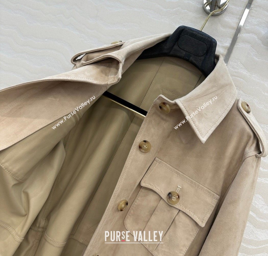 Ralph Lauren RL Lambskin Suede Jacket Beige 2025 0904 (QI-250904041)