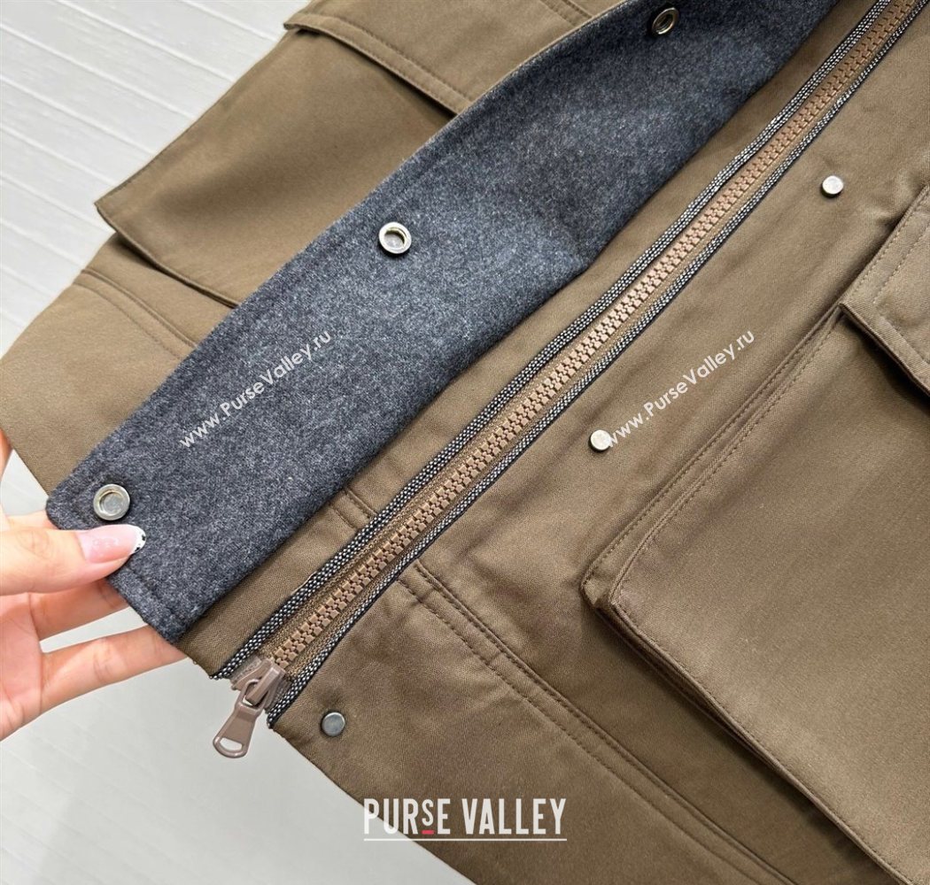 Brunello Cucinelli BC Cotton and Wool Padded Jacket Brown 2025 BC090401 (QI-250904010)