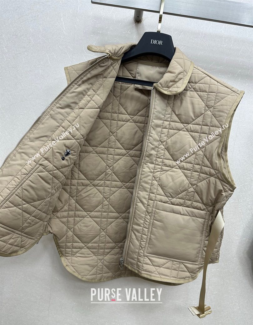 Dior Oblique Vest with Belt Beige 2025 DR090404 (QI-250904013)