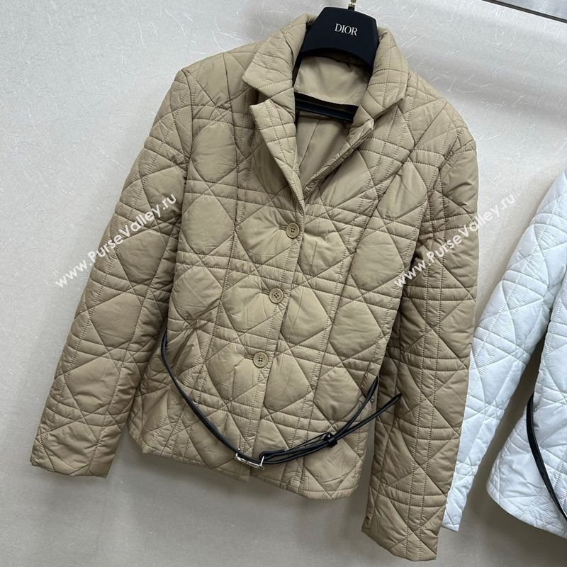 Dior Oblique Padded Jacket with Belt Beige 2025 DR090404 (QI-250904022)