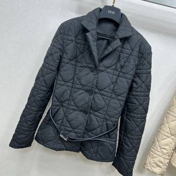 Dior Oblique Padded Jacket with Belt Black 2025 DR090404 (QI-250904021)