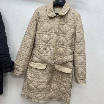 Dior Oblique Padded Coat with Belt Beige 2025 DR090404 (QI-250904023)