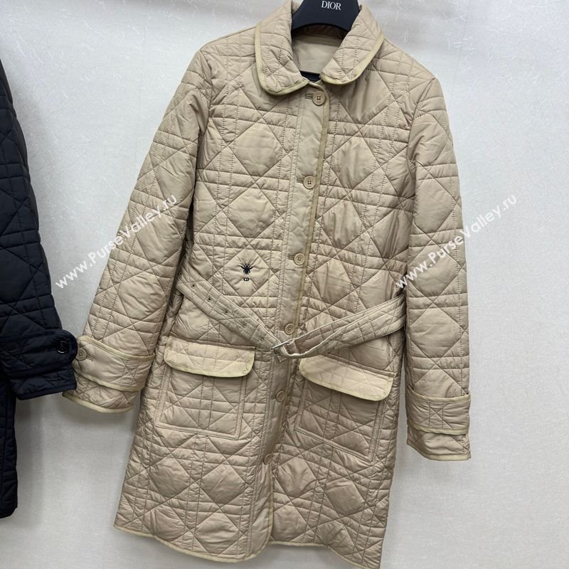 Dior Oblique Padded Coat with Belt Beige 2025 DR090404 (QI-250904023)