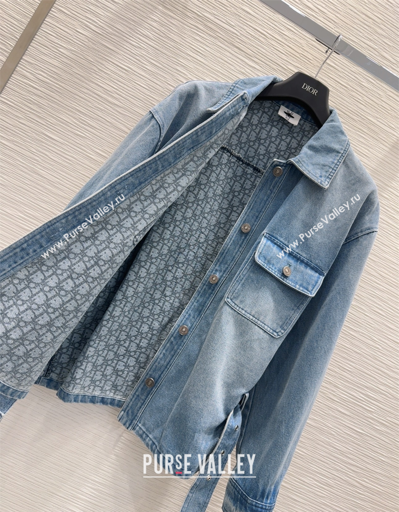 Dior Denim Jacket with Belt Blue 2025 DR090401 (QI-250904003)