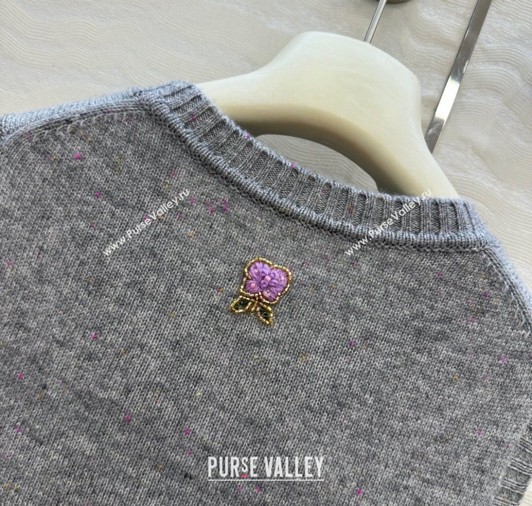 Ermanno Scervino Wool Embroidered Vest and Skirt Set Grey 2025 ER1980 (QI-250904083)