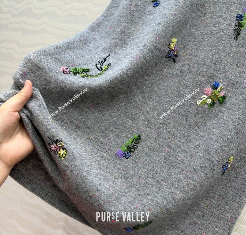 Ermanno Scervino Wool Embroidered Vest and Skirt Set Grey 2025 ER1980 (QI-250904083)