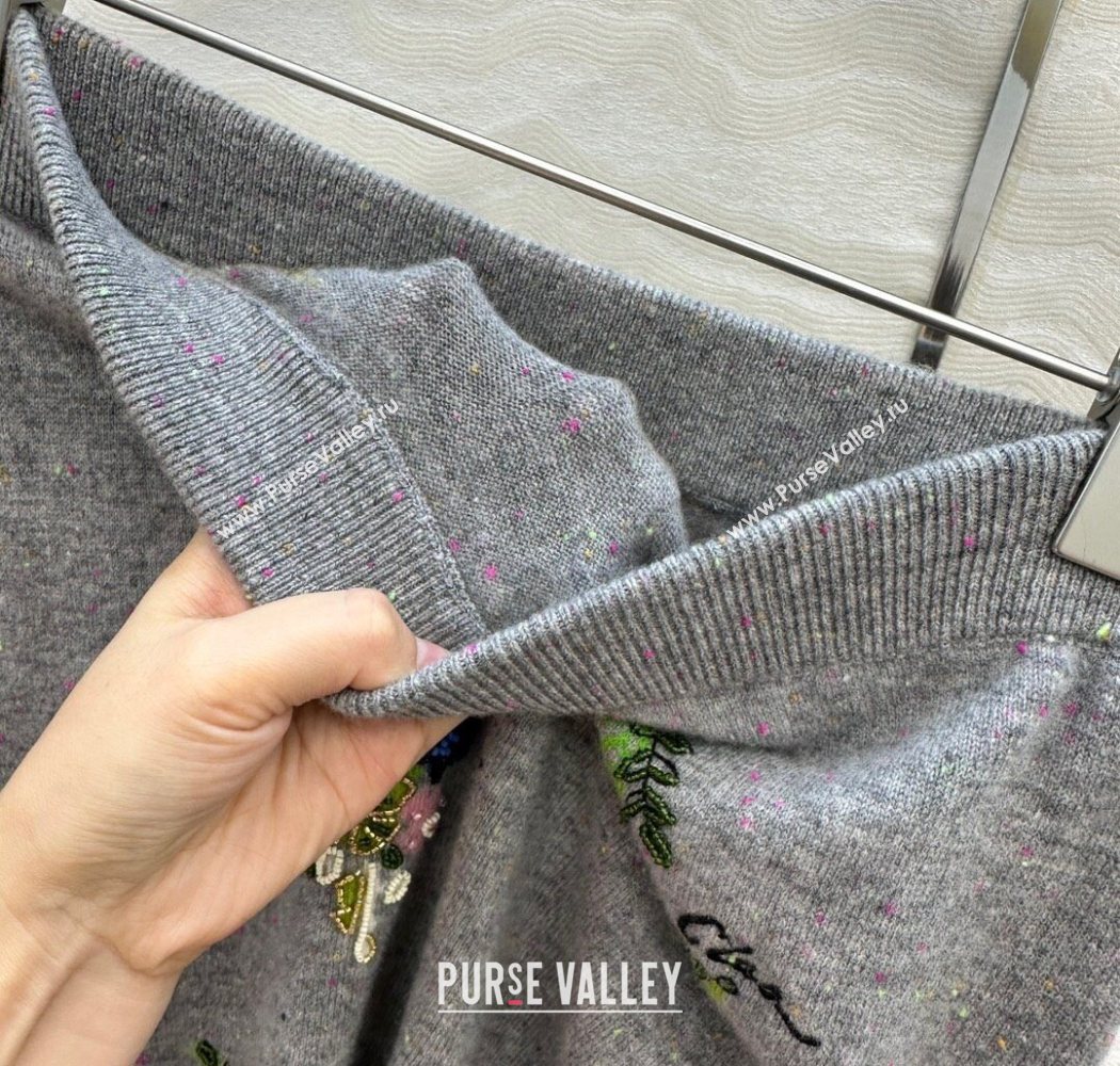 Ermanno Scervino Wool Embroidered Vest and Skirt Set Grey 2025 ER1980 (QI-250904083)