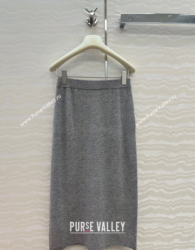 Ermanno Scervino Wool Embroidered Vest and Skirt Set Grey 2025 ER1980 (QI-250904083)