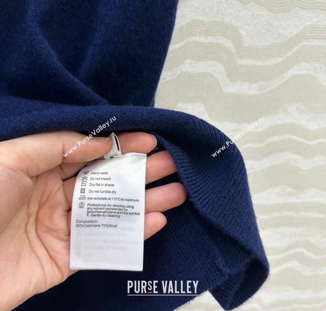 Ermanno Scervino Flower Cashmere and Wool Vest Blue 2025 0904 (QI-250904084)