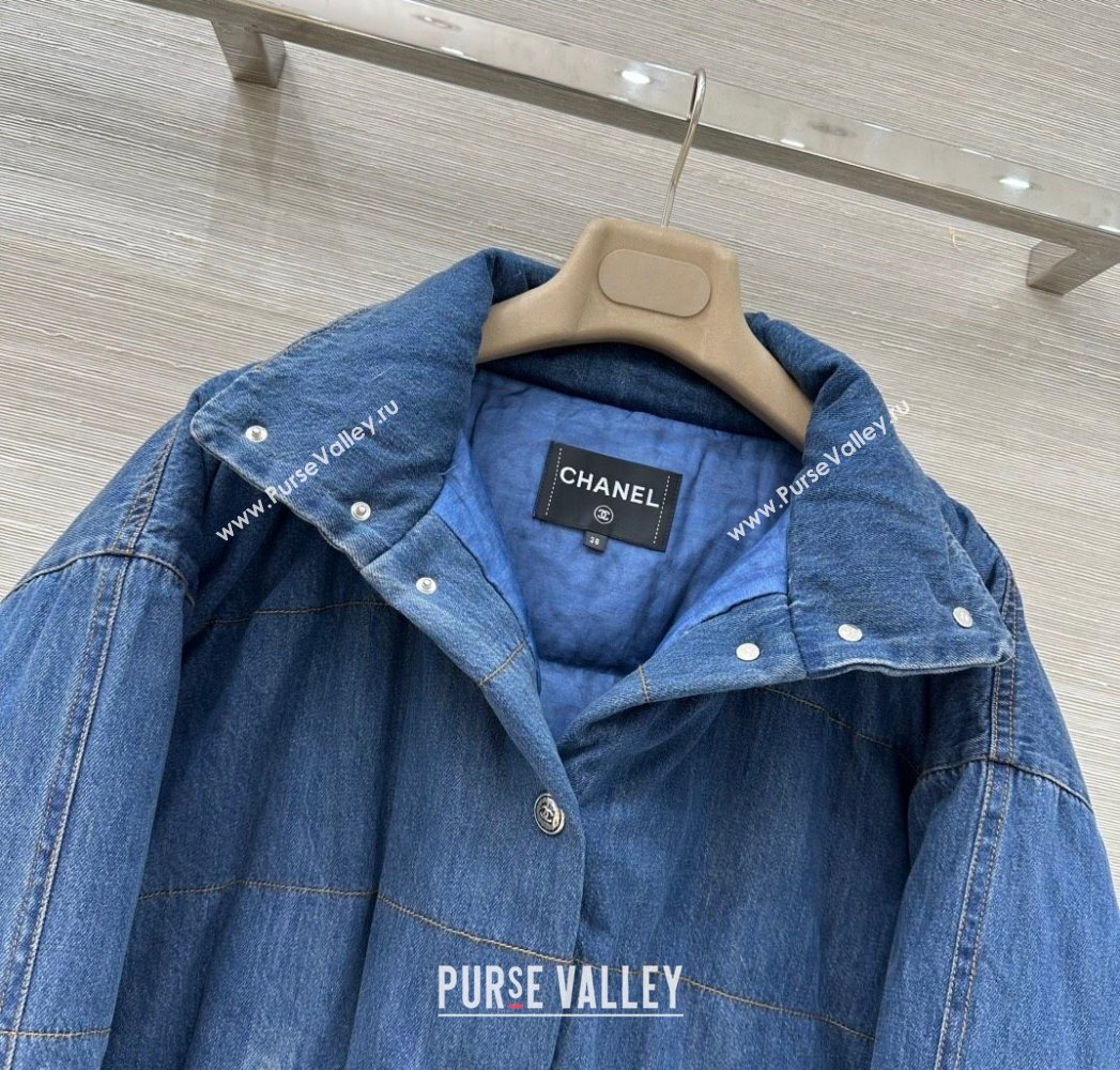 Chanel Denim Down Jacket Blue 2025 CH0904069 (QI-250904069)