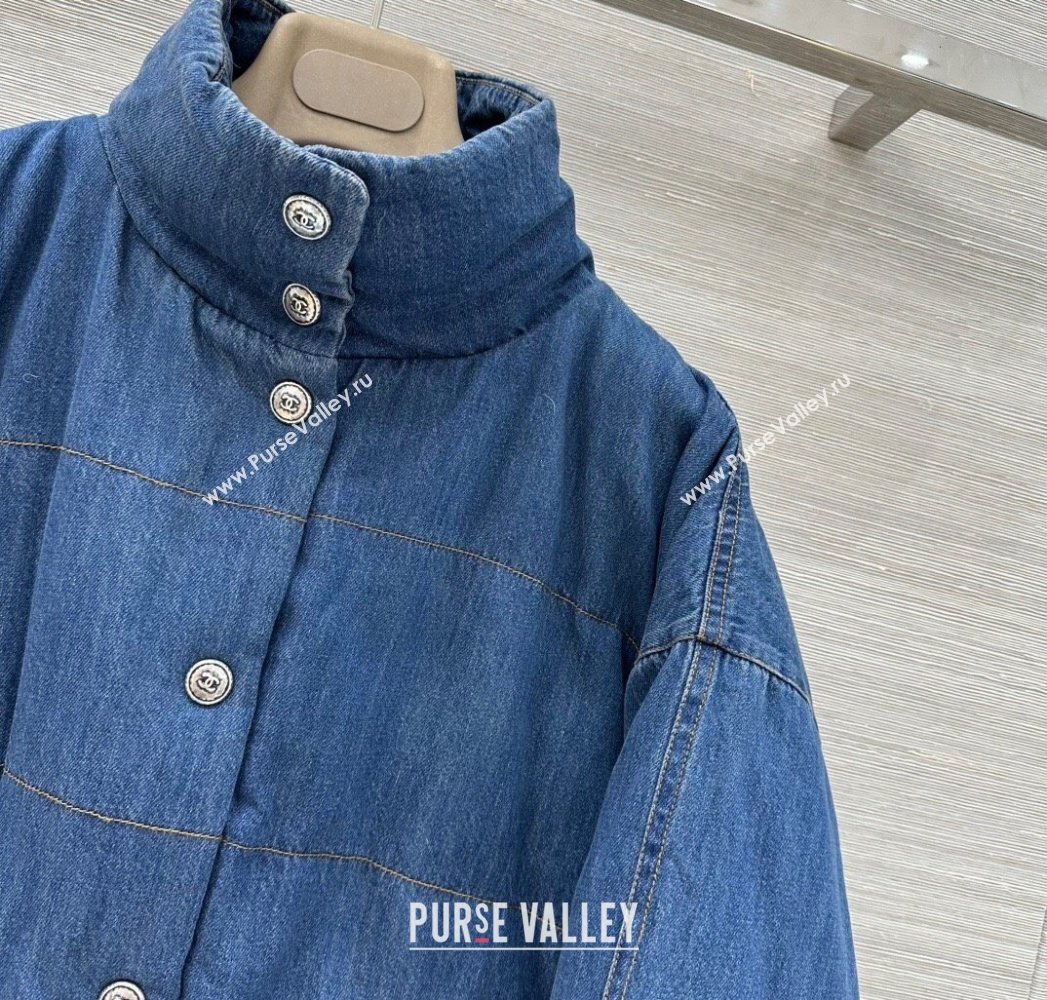 Chanel Denim Down Jacket Blue 2025 CH0904069 (QI-250904069)