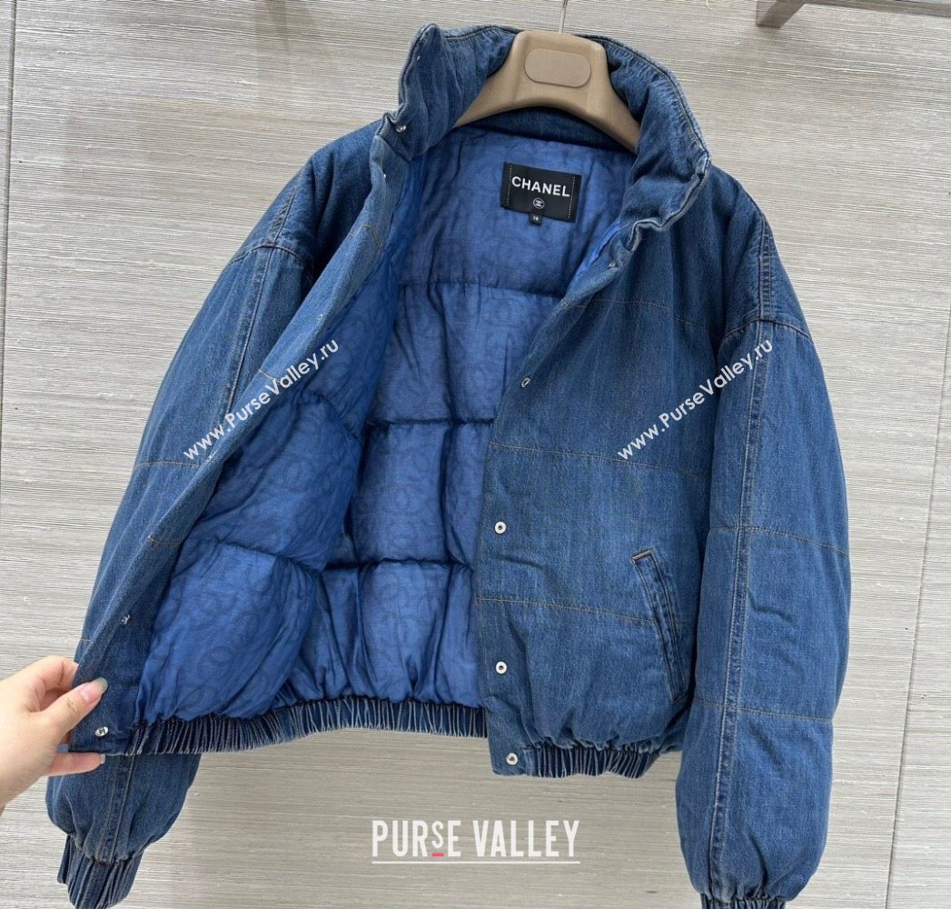 Chanel Denim Down Jacket Blue 2025 CH0904069 (QI-250904069)