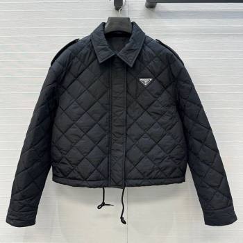 Dior Oblique Padded Short Jacket with Strap Black 2025 DR090404 (QI-250904029)