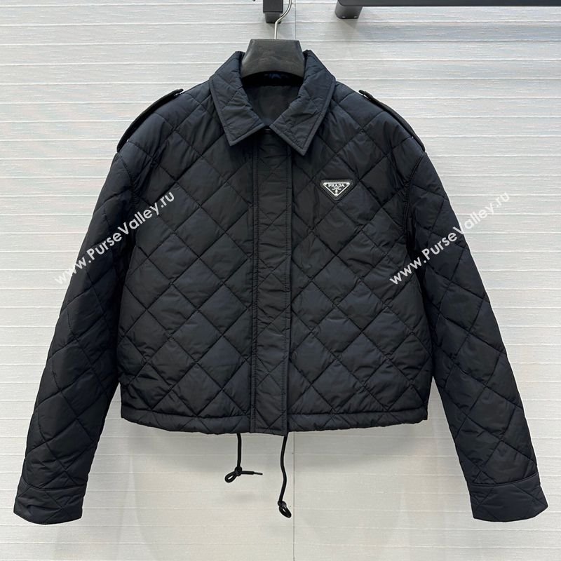 Dior Oblique Padded Short Jacket with Strap Black 2025 DR090404 (QI-250904029)